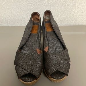 Tory Burch silver wedges